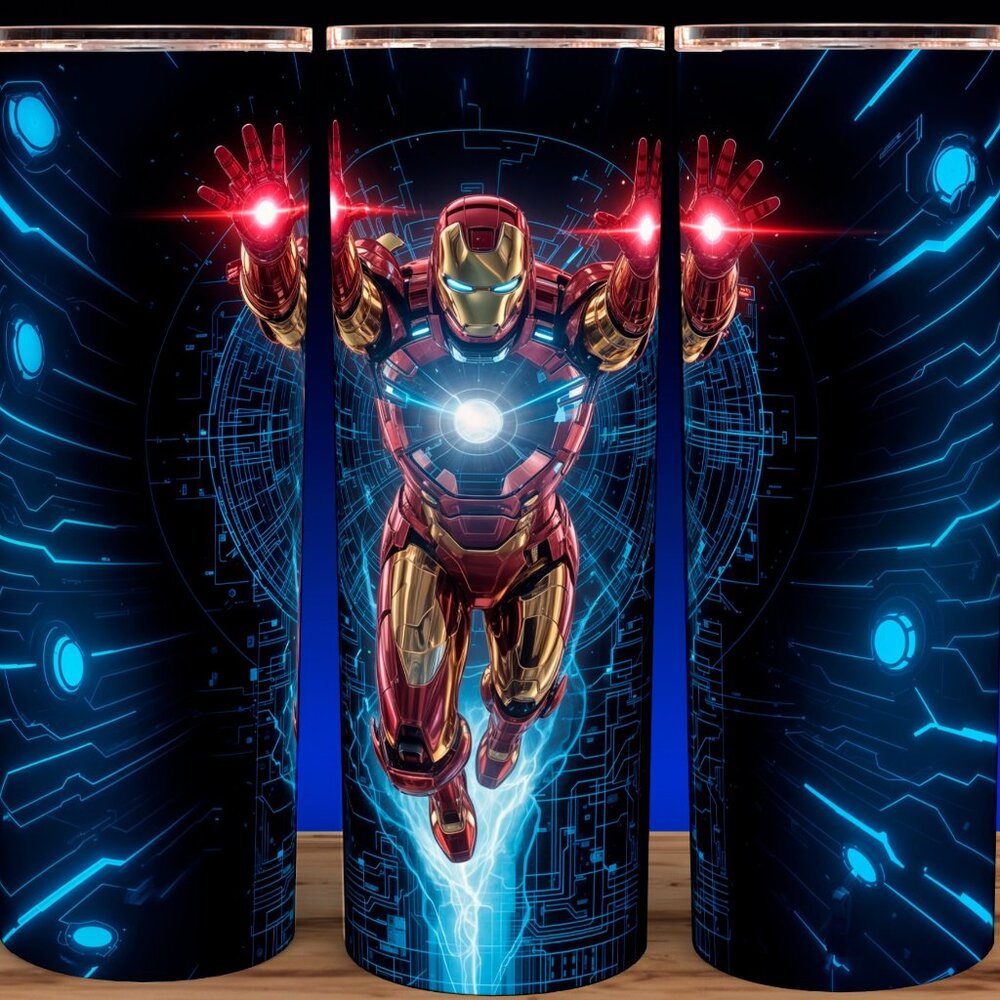 Iron Man Superhero Action Stance Cup Mug Tumbler 20oz
